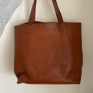Madewell brown/tan leather work tote